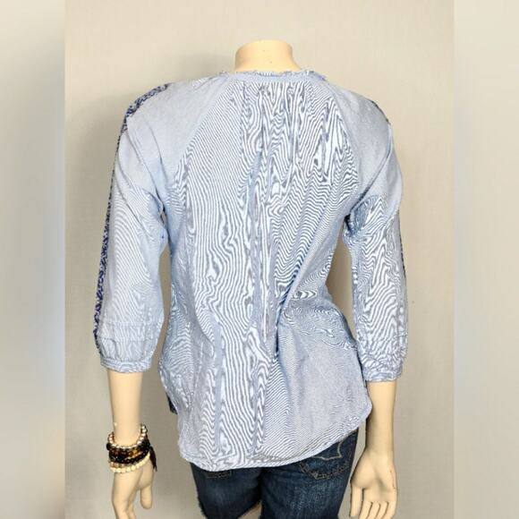 Roberta Roller Rabbit Blue Langenhool Top SZ S - Picture 2 of 5